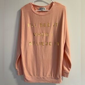 Wildfox Couture Peach & Gold Sweatshirt